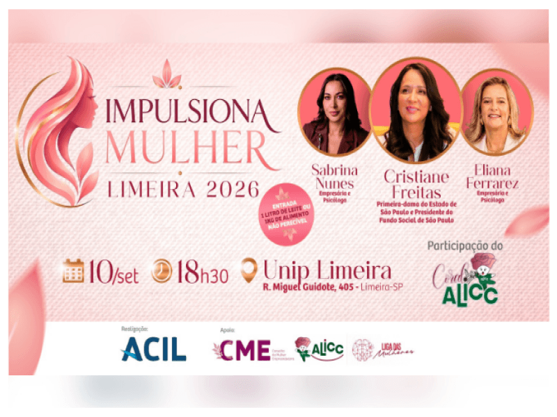 Evento de liderança feminina traz primeira-dama a Limeira
