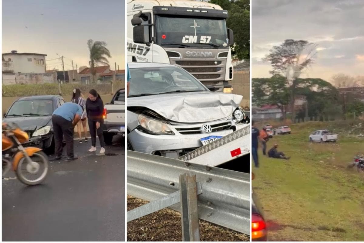 Engavetamento trava avenida Cândido Portinari em Franca