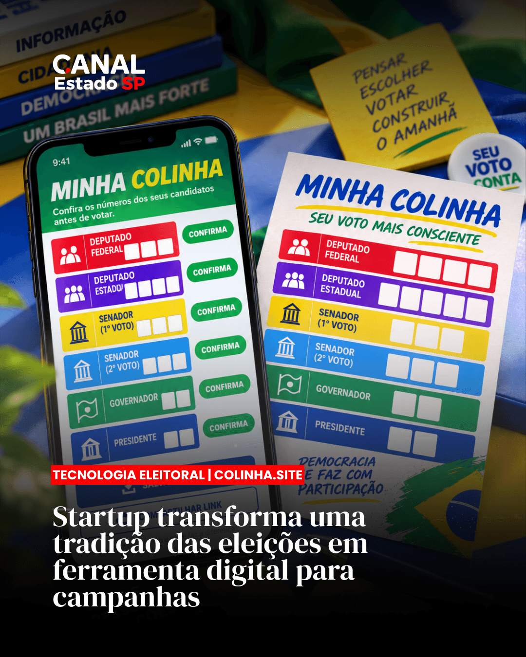 Ferramenta transforma o santinho de papel em colinha digital que o eleitor leva na urna
