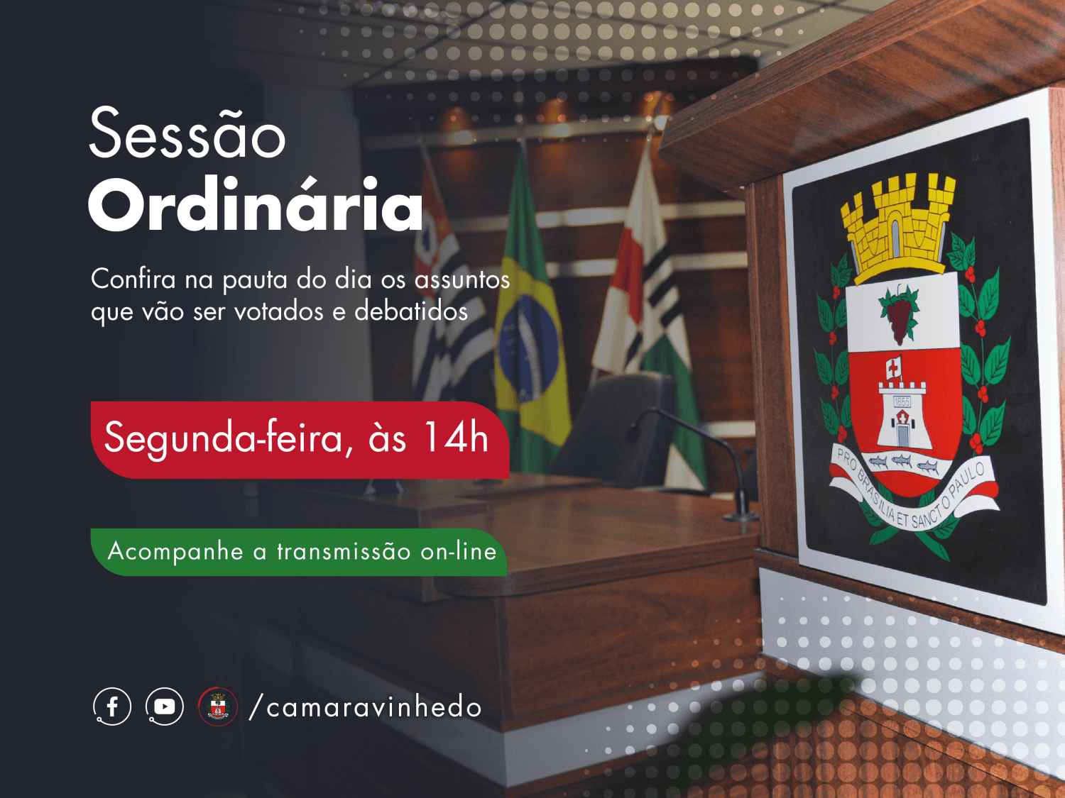 Câmara de Vinhedo vota projeto sobre eventos LGBTQIA+ e analisa denúncia por quebra de decoro