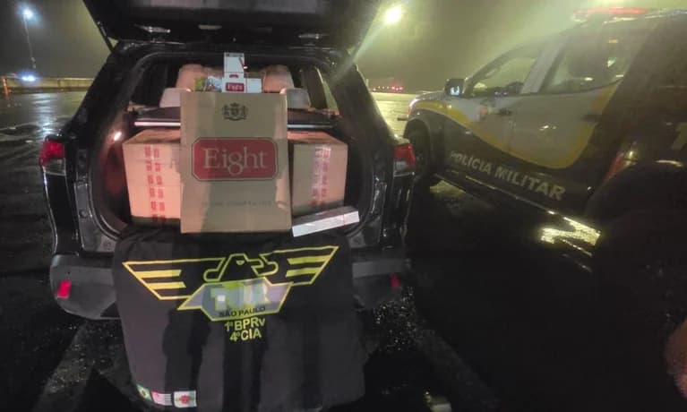 Cigarro ilegal apreendido na rodovia Imigrantes
