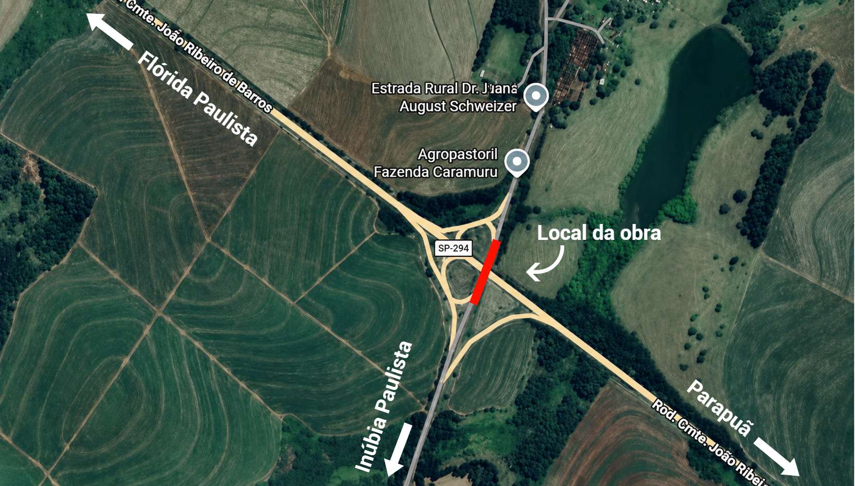 Eixo SP cria novo acesso no trevo de Inúbia Paulista