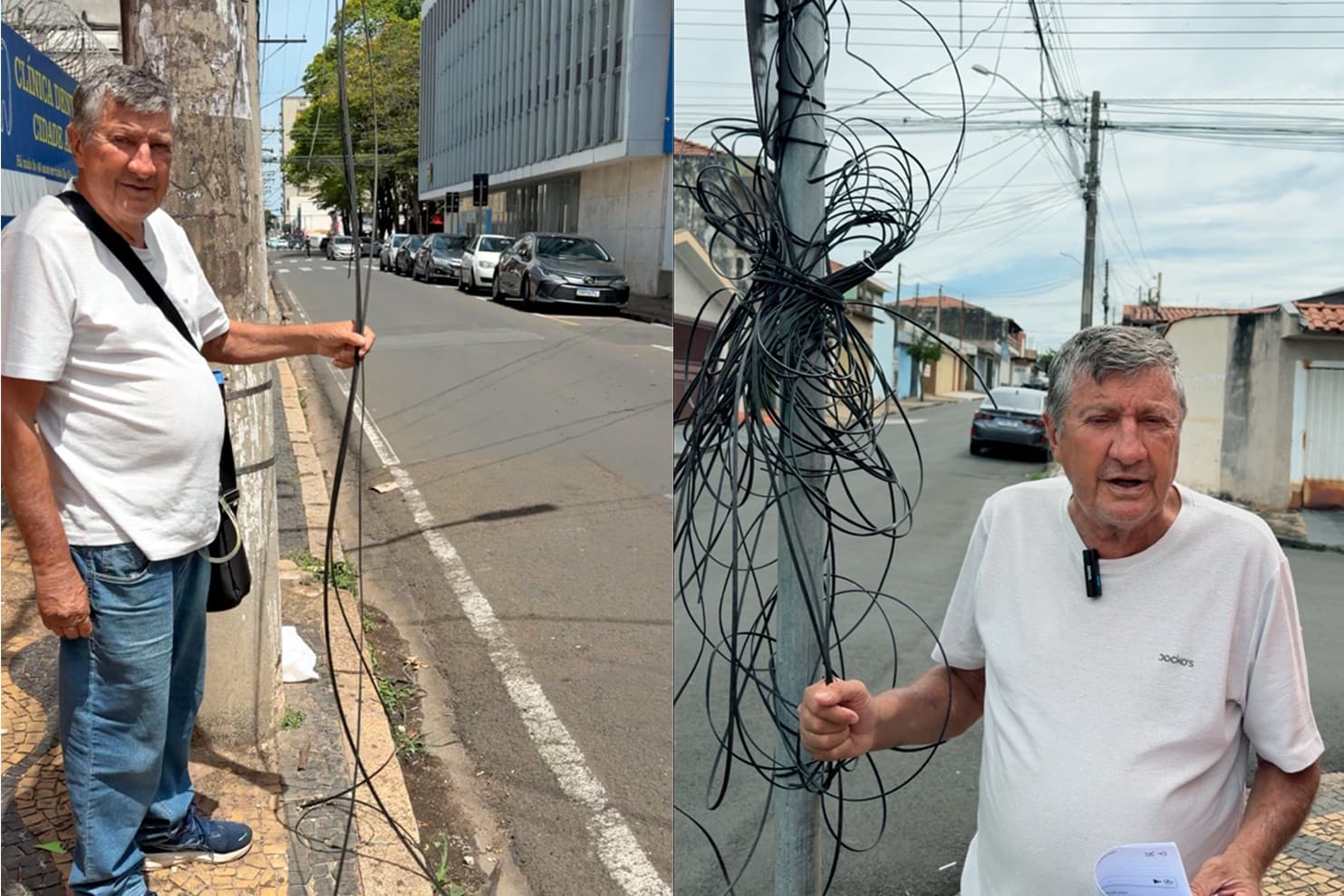 Vereador solicita ação sobre fios soltos