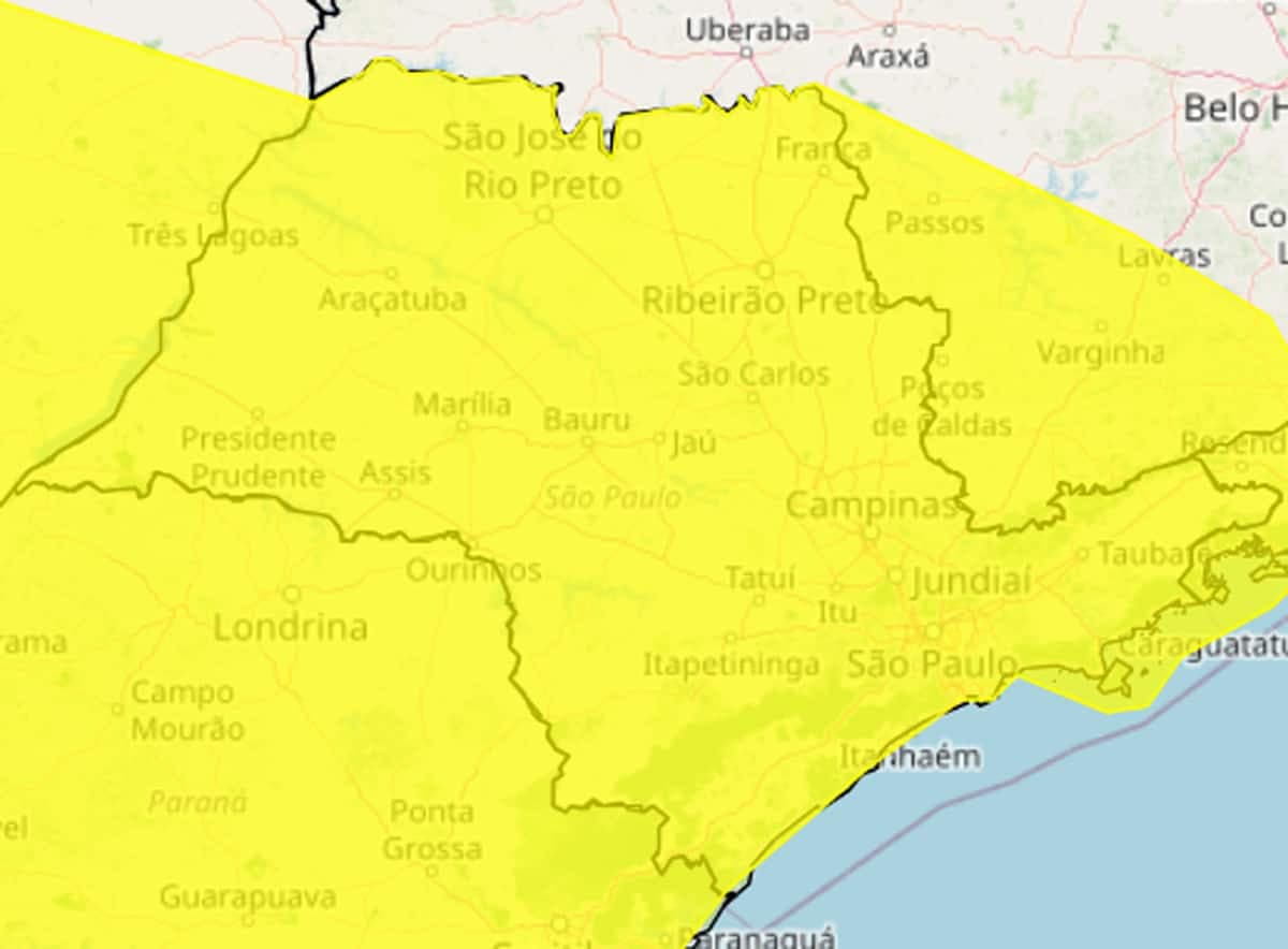 Alerta de tempestade em São Paulo