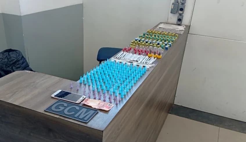 GCM prende homem com 350 porções de drogas